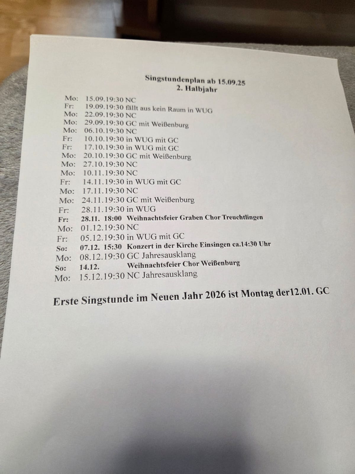 Termine für die Wintersaison 2025/26